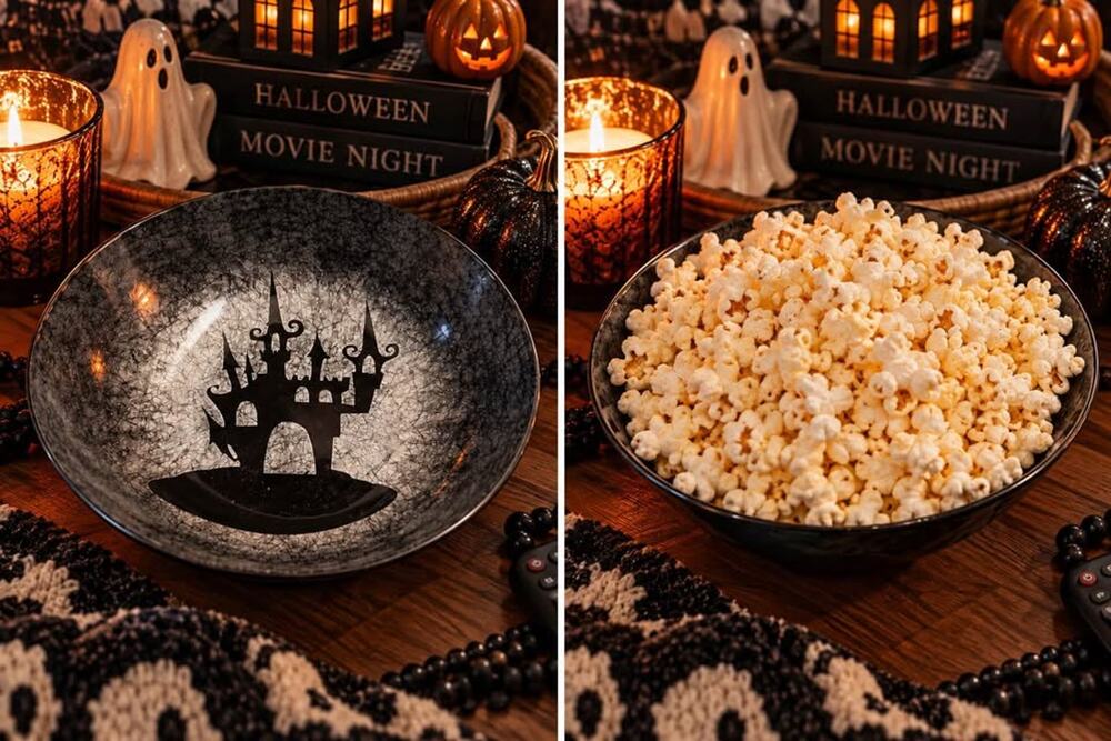 Halloween haunted house bowl